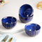 Blue Ribbed Ceramic Bowl Set of 4, 320ML